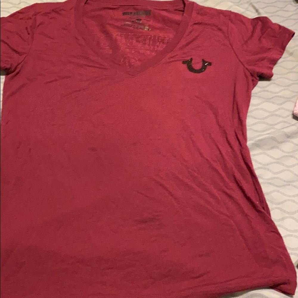 True religion burgundy shirt